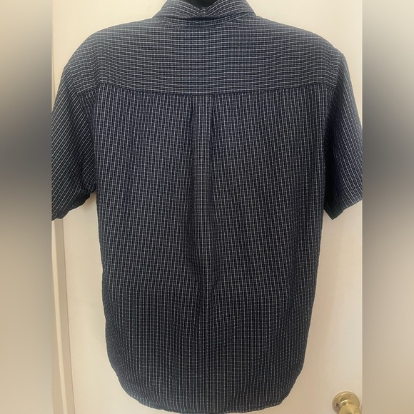 Perry Ellis Dark Blue Checkered Button Down Shirt - Picture 2 of 3